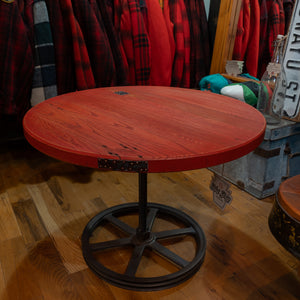 Painted Oak Table with Pulley Base
