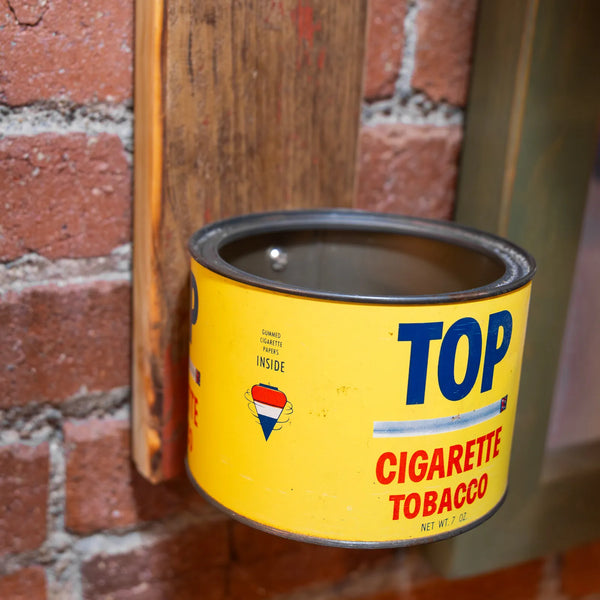 Handcrafted Wall Bottle Opener w/ Vintage Top Cigarette Can