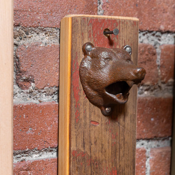 Handcrafted Wall Bottle Opener w/ Vintage Top Cigarette Can