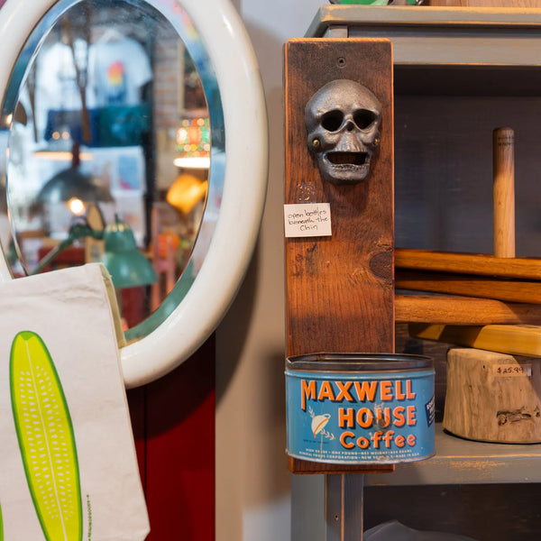 Handcrafted Wall Bottle Opener w/ Maxwell Coffee Can