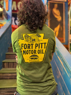 Distressed Fort Pitt Motor Oil T-Shirt