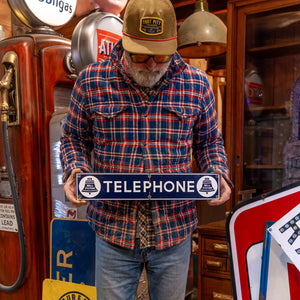 Vintage Bell Telephone Rectangular Porcelain Sign