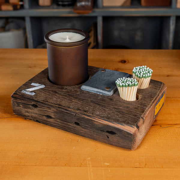 "Z" Candle Holder with PA License Plate Embellishments