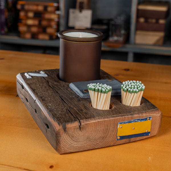 "Z" Candle Holder with PA License Plate Embellishments