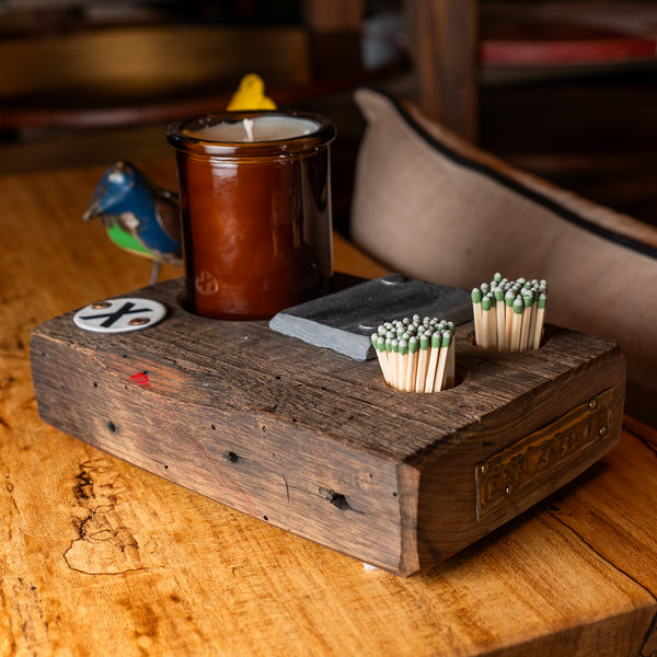 "X"/"EXP. 3-31-43" Candle Holder