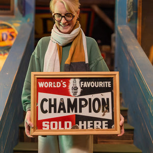 Foreign Champion Spark Plugs Vintage Advertising Sign