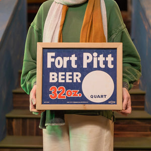 Authentic Vintage Fort Pitt Beer Sign Custom Framed