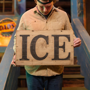 Vintage Early Wood Ice Sign