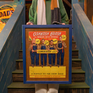 Original Vintage OshKosh B'Gosh Framed Advertising Sign