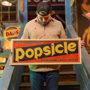 Vintage Popsicle Embossed Tin Sign Custom Framed