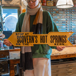 Vintage Scovern's Hot Springs Roadside Arrow Sign