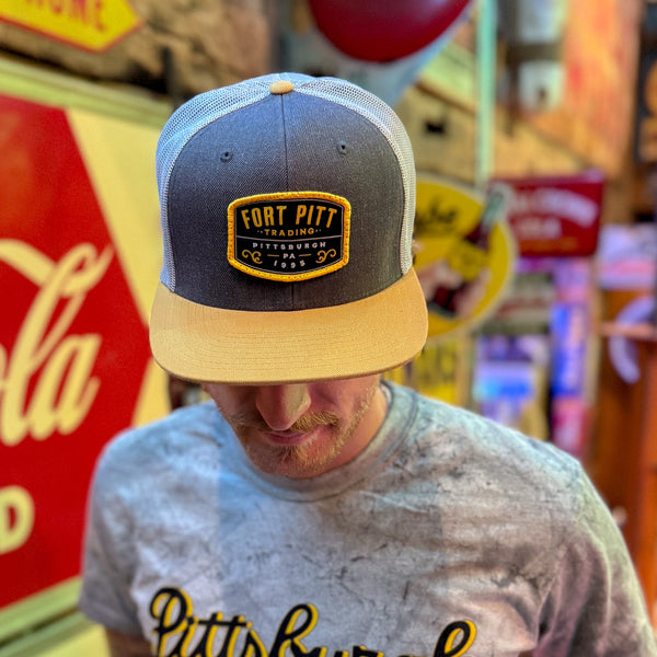 Fort Pitt Trading Gray/Gold Trucker Hat