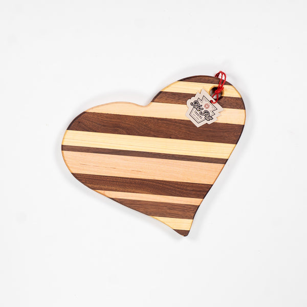 Striped Heart-Shaped Cutting Board