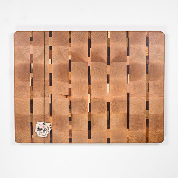 Maple End Grain Cutting/Charcuterie Board with Stripes