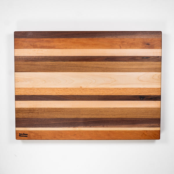 Large Striped Cutting Board with Drip Edge