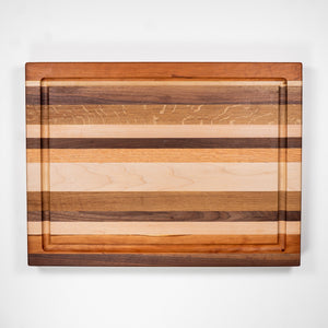 Large Striped Cutting Board with Drip Edge