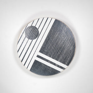 18.5in Hand-painted Lazy Susan (Black/White)