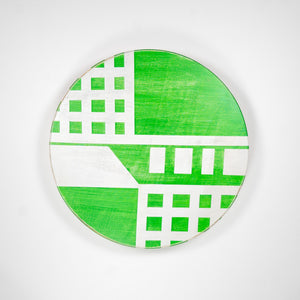 18.5in Hand-painted Lazy Susan (Green/White)