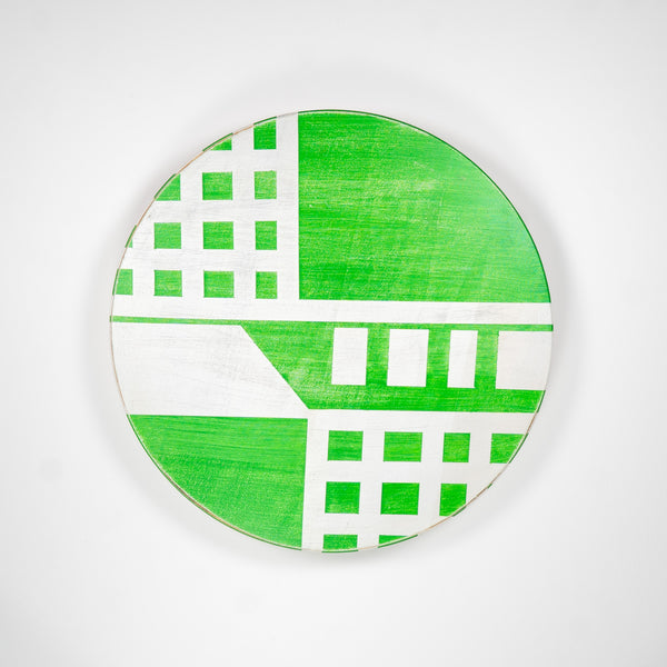 18.5in Hand-painted Lazy Susan (Green/White)