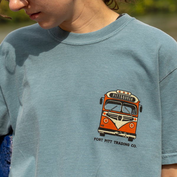 Blue Pittsburgh Bus Tee