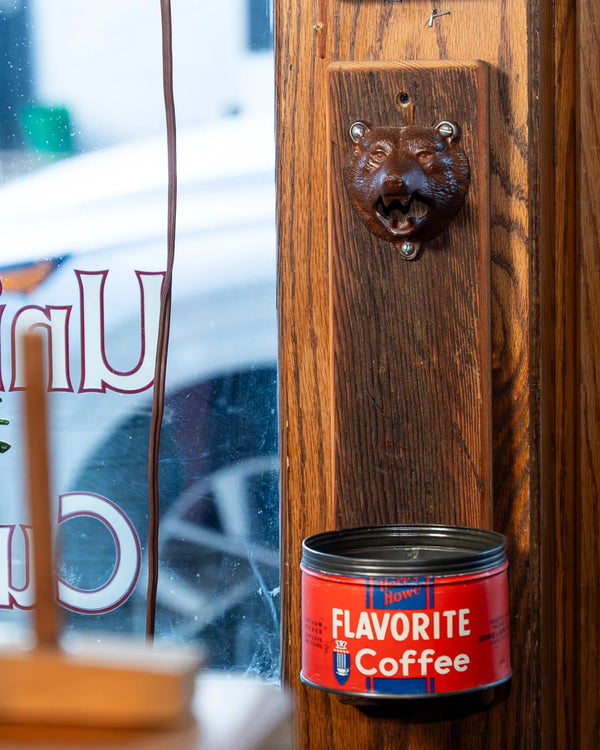 Handcrafted Bottle Opener w/ Vintage Flavorite Coffee Can