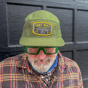 Wool 5-Panel Hat (Green/Gold)